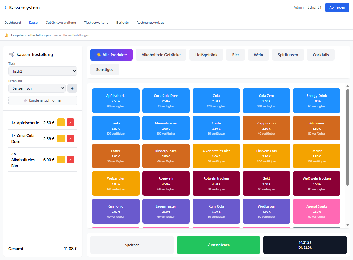 Kassensystem Screenshot